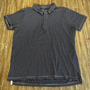 Save Khaki United Striped Polo Golf Shirt Black/Navy Men’s Size M